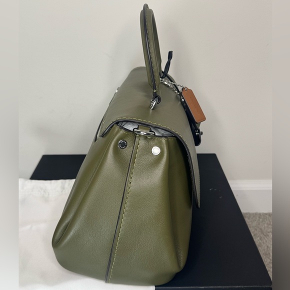Coach Slouchy Rogue Top Handle Bag in Olive Green & Silver CCC39 Authenticated - Picture 7 of 13
